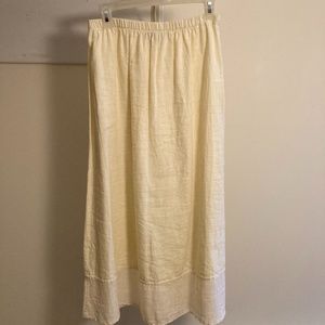 FLAX cream midi skirt